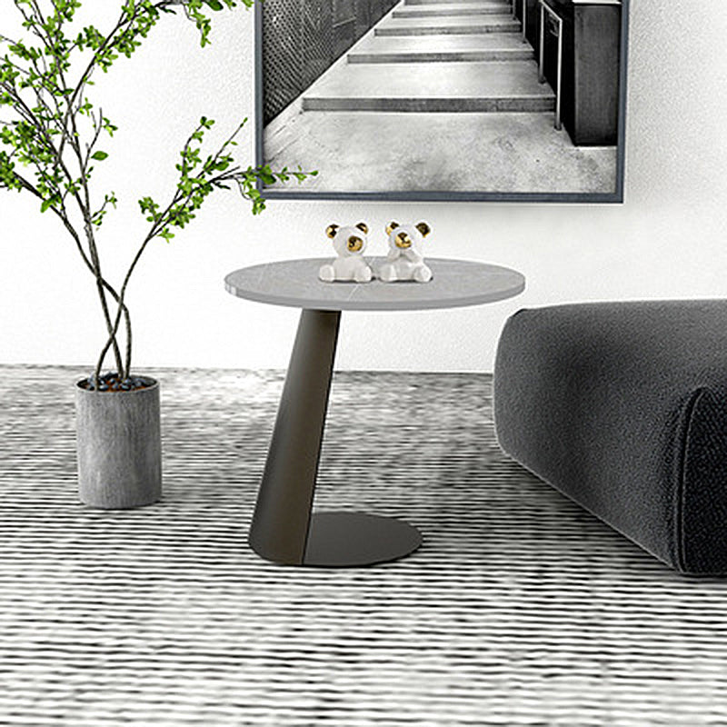 3 Legs Base Cocktail Table Rock Plate Table Round Coffee Table with Metal Base