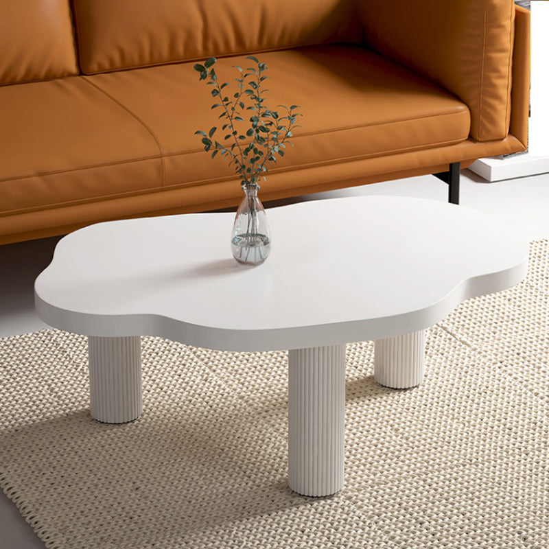 Modern Free Form 3/4 Legs Coffee Table White Wood Coffee Table Set