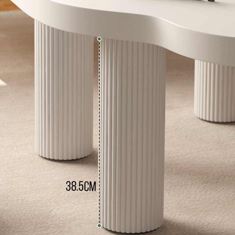 Modern Free Form 3/4 Legs Coffee Table White Wood Coffee Table Set