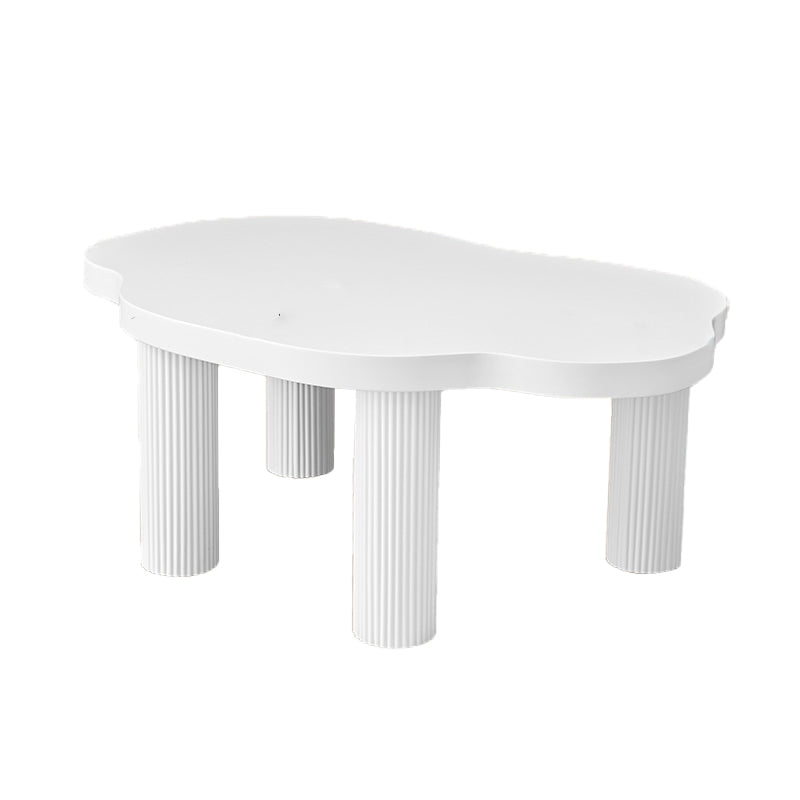 Modern Free Form 3/4 Legs Coffee Table White Wood Coffee Table Set