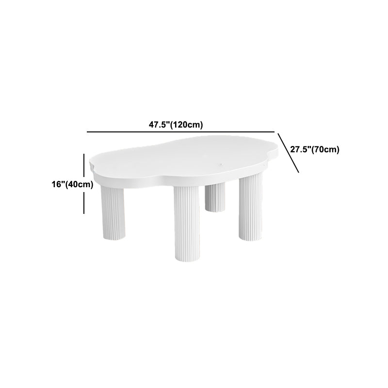 Modern Free Form 3/4 Legs Coffee Table White Wood Coffee Table Set