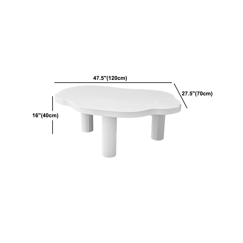 Modern Free Form 3/4 Legs Coffee Table White Wood Coffee Table Set