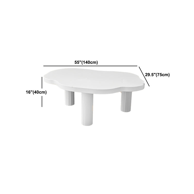 Modern Free Form 3/4 Legs Coffee Table White Wood Coffee Table Set