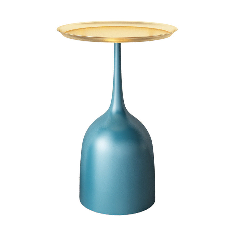 Mid-century Modern Cocktail Table Metal/rock Board Round Coffee Table with Top