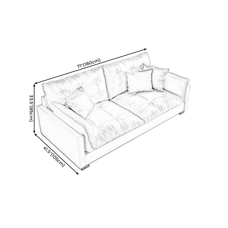 Stationary Contemporary Faux Leather Square Arm Living Room Sofa