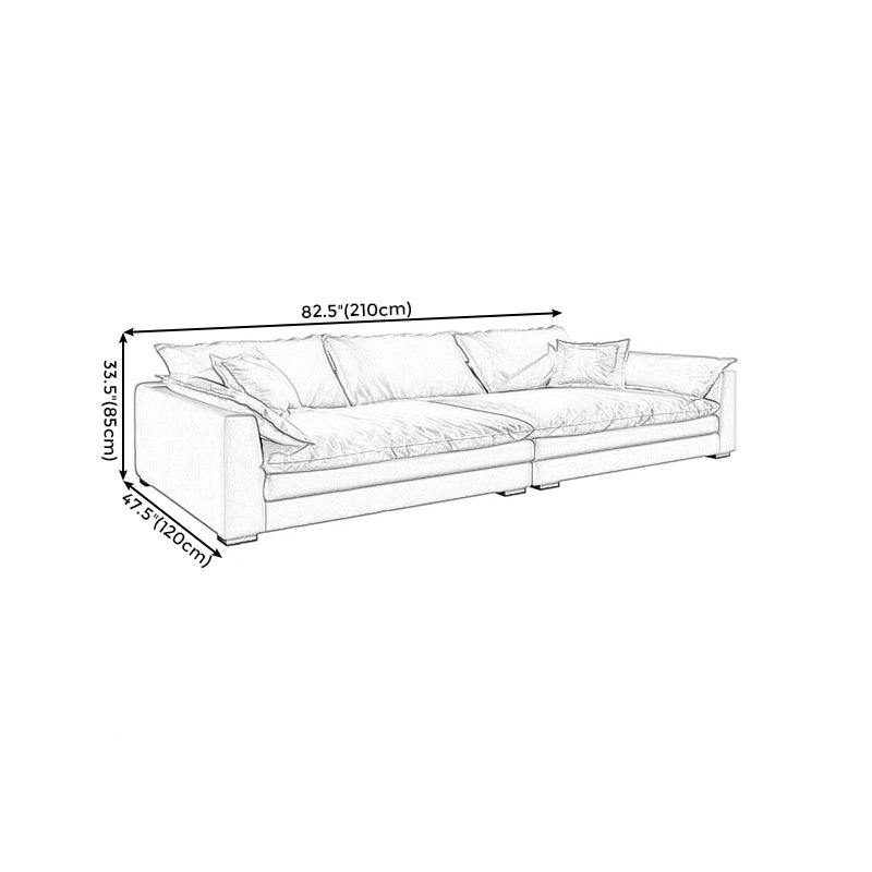 Slipcovered Stationary Down Fill Cushions Pillow Top Arm Seating