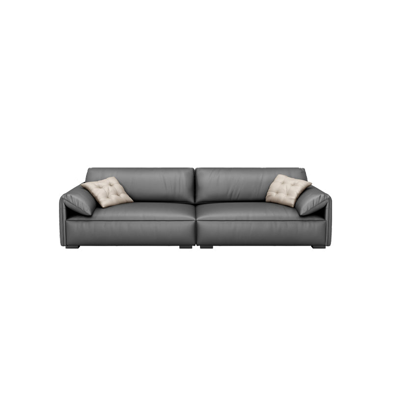 Stain Resistant Stationary Living Room Pillow Top Arm Standard Gray Sofa