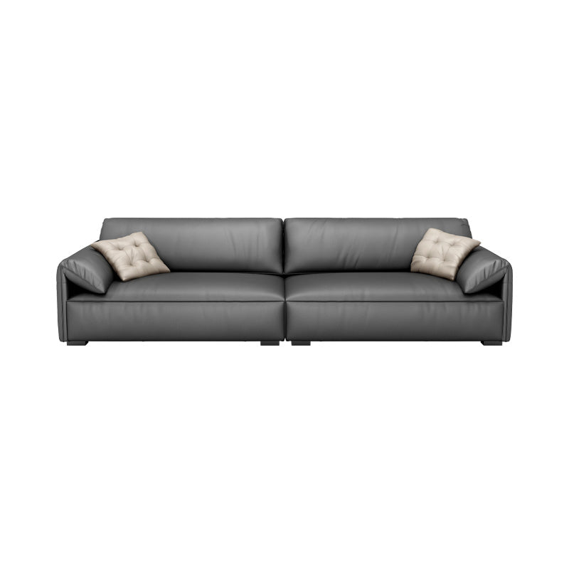Stain Resistant Stationary Living Room Pillow Top Arm Standard Gray Sofa