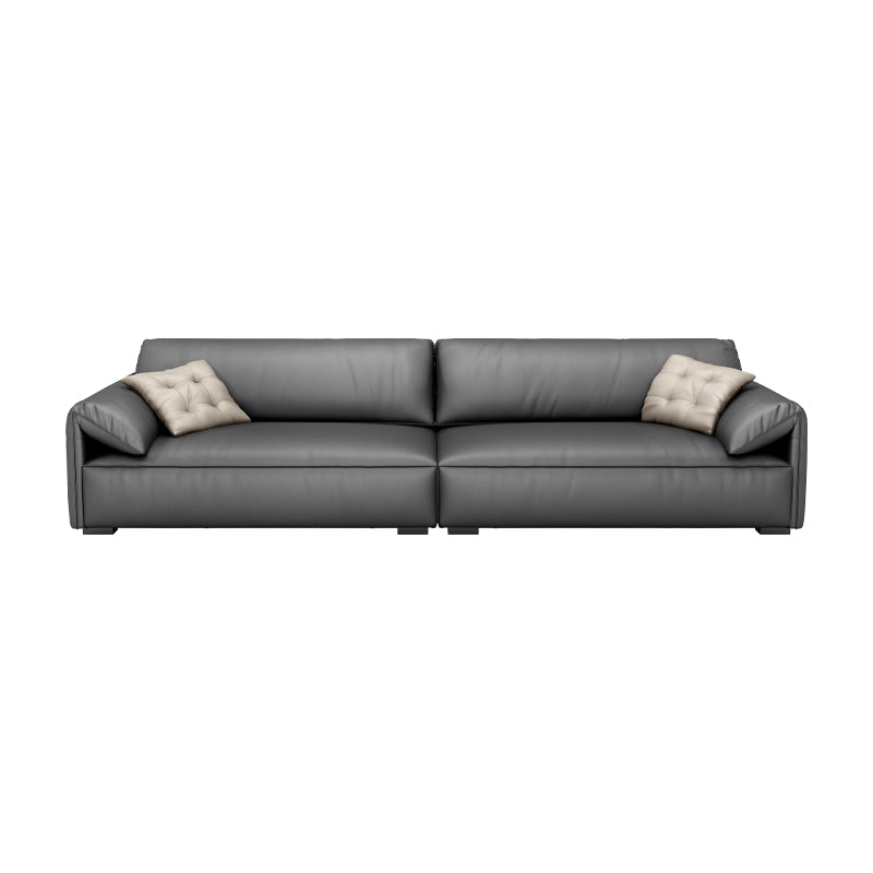 Stain Resistant Stationary Living Room Pillow Top Arm Standard Gray Sofa