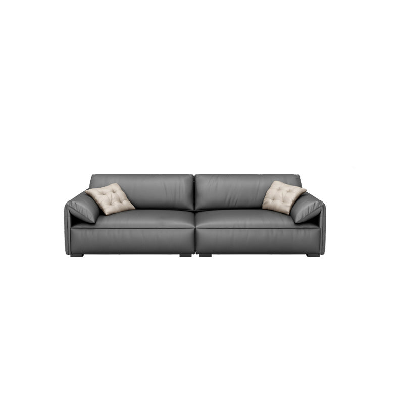 Stain Resistant Stationary Living Room Pillow Top Arm Standard Gray Sofa