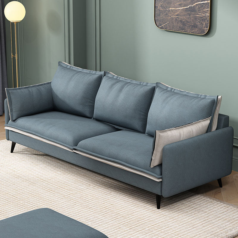 Stationary Stain Resistant Faux Leather 3-seater Pillow Top Arm Settee