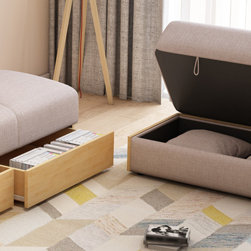 Farmhouse 82.68"L 3-Seat Tight Back Sectional One Arm Sofa Bed with Storage