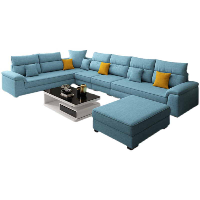 U-Shaped Sofa Sectional Pillow Top Arm Sectional Sofa Set with Pillows