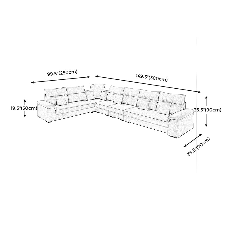 U-Shaped Sofa Sectional Pillow Top Arm Sectional Sofa Set with Pillows