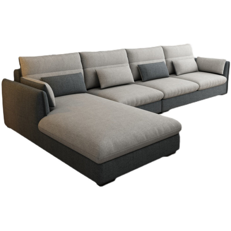 L-Shape 4-Seater Pillow Top Arm Removable Cushions Sectionals Sofas