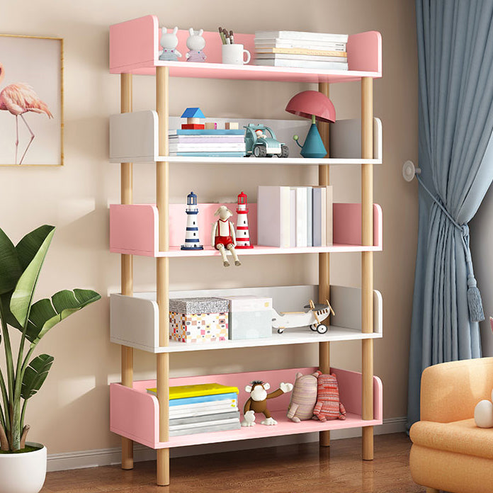 Open Back Modern Style Bookshelf Wood Bookcase for Study Room