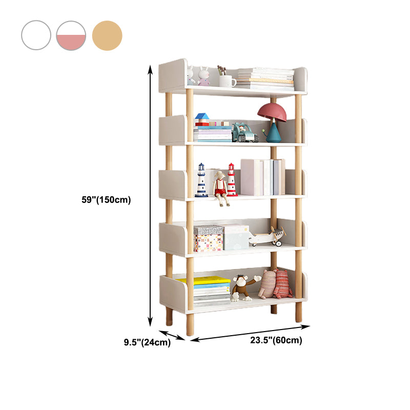 Open Back Modern Style Bookshelf Wood Bookcase for Study Room