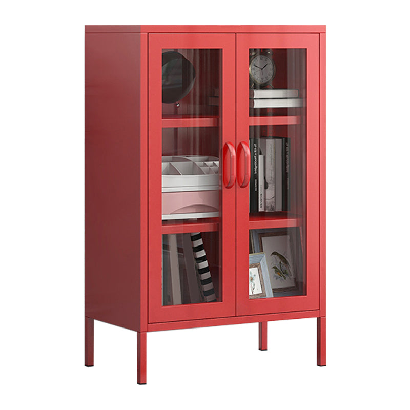 Scandinavian Style Bookshelf Closed Back Bookcase for Study Room with Door