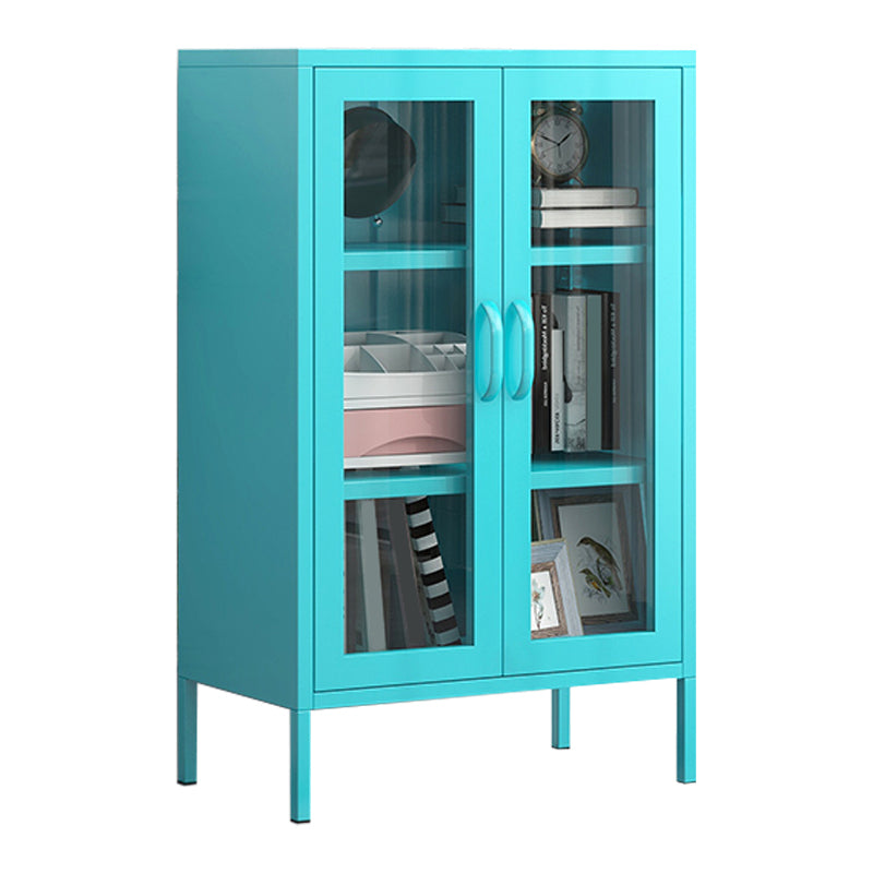 Scandinavian Style Bookshelf Closed Back Bookcase for Study Room with Door