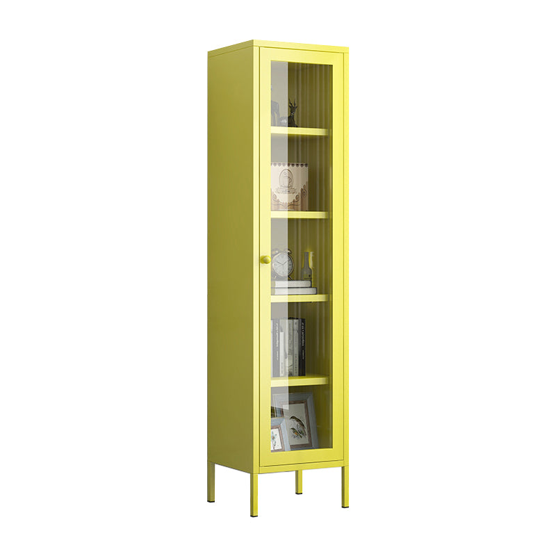 Scandinavian Style Bookshelf Closed Back Bookcase for Study Room with Door