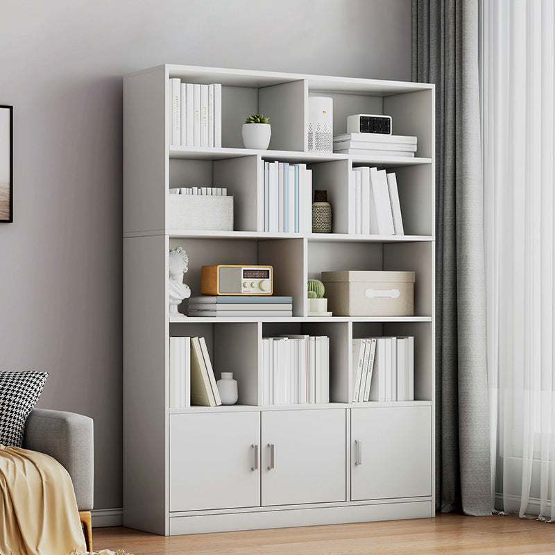 Modern Style Bookshelf Engineer Wood Closed Back Bookcase for Home Office