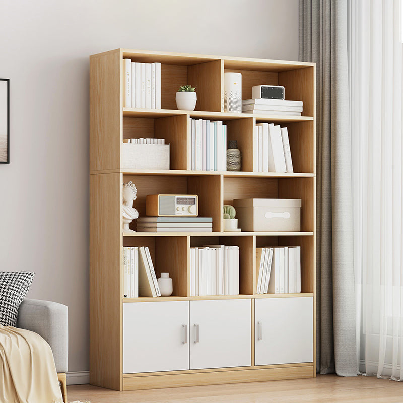 Modern Style Bookshelf Engineer Wood Closed Back Bookcase for Home Office