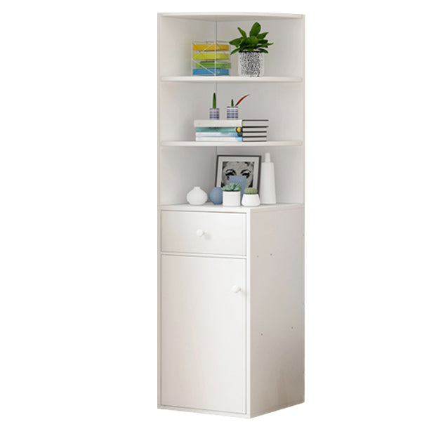 Corner Shelf Bookcase White Bookshelf with Doors for Home Office