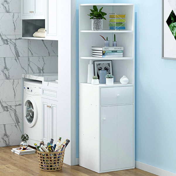 Corner Shelf Bookcase White Bookshelf with Doors for Home Office