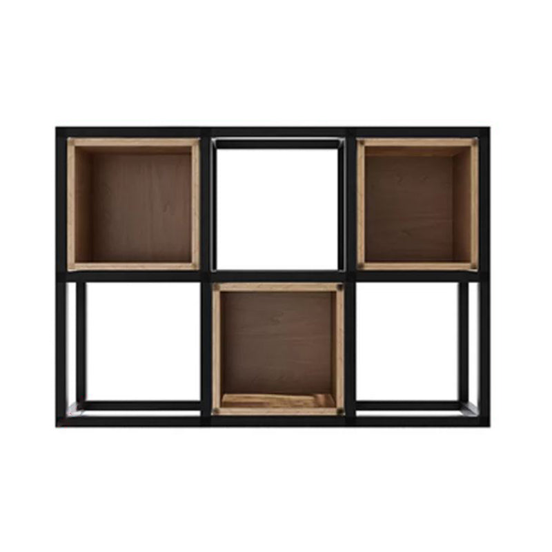 Industrial Style Bookcase Wall Mounted Bookshelf for Office and Study Room