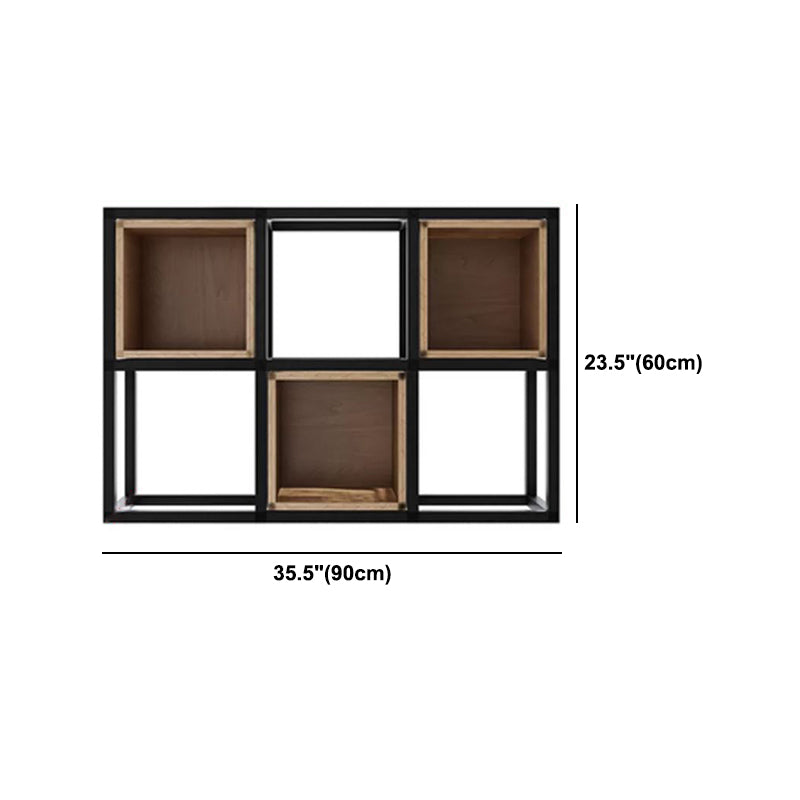 Industrial Style Bookcase Wall Mounted Bookshelf for Office and Study Room