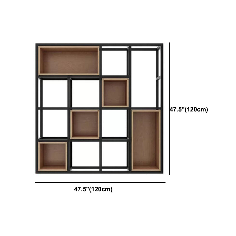 Industrial Style Bookcase Wall Mounted Bookshelf for Office and Study Room