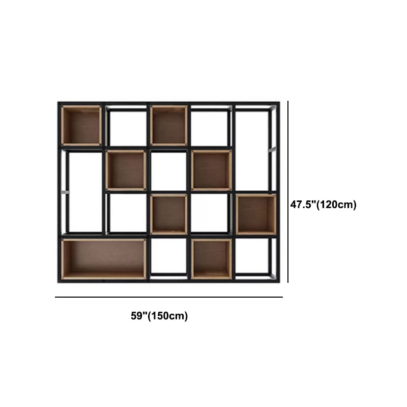 Industrial Style Bookcase Wall Mounted Bookshelf for Office and Study Room