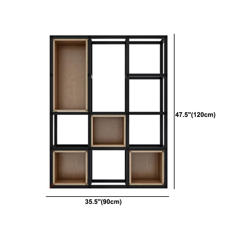 Industrial Style Bookcase Wall Mounted Bookshelf for Office and Study Room