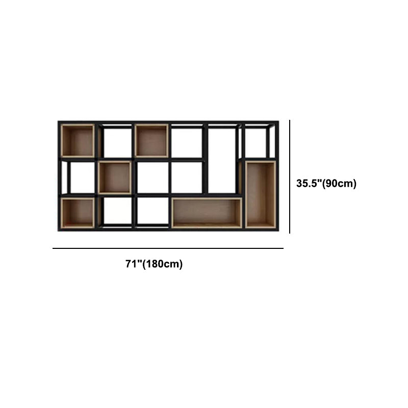 Industrial Style Bookcase Wall Mounted Bookshelf for Office and Study Room