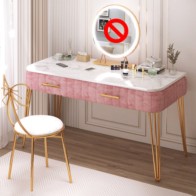 Slate Top Make-up Vanity with Drawer for Bedroom 29.53" High