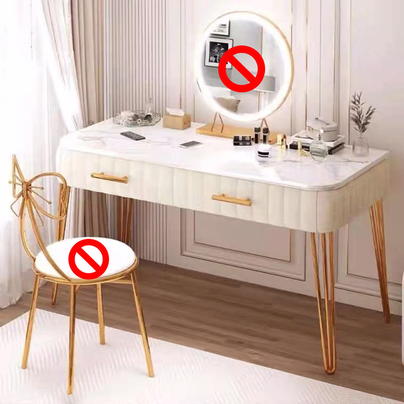 Slate Top Make-up Vanity with Drawer for Bedroom 29.53" High