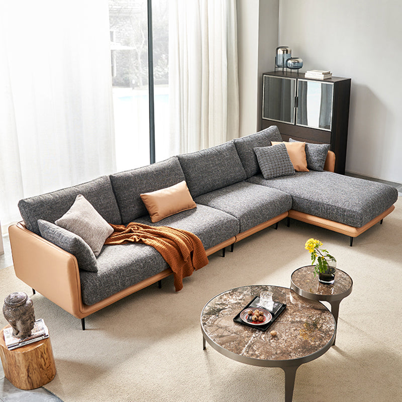 Contemporary Tuxedo Arm Sofa with Pillows 35.43" for Living Room