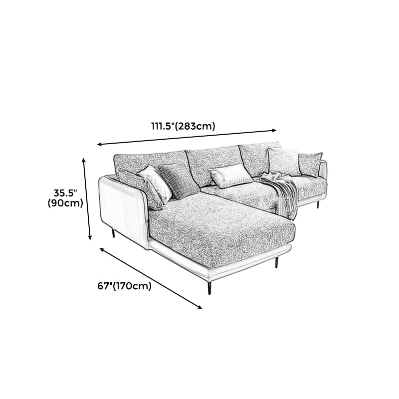 Contemporary Tuxedo Arm Sofa with Pillows 35.43" for Living Room