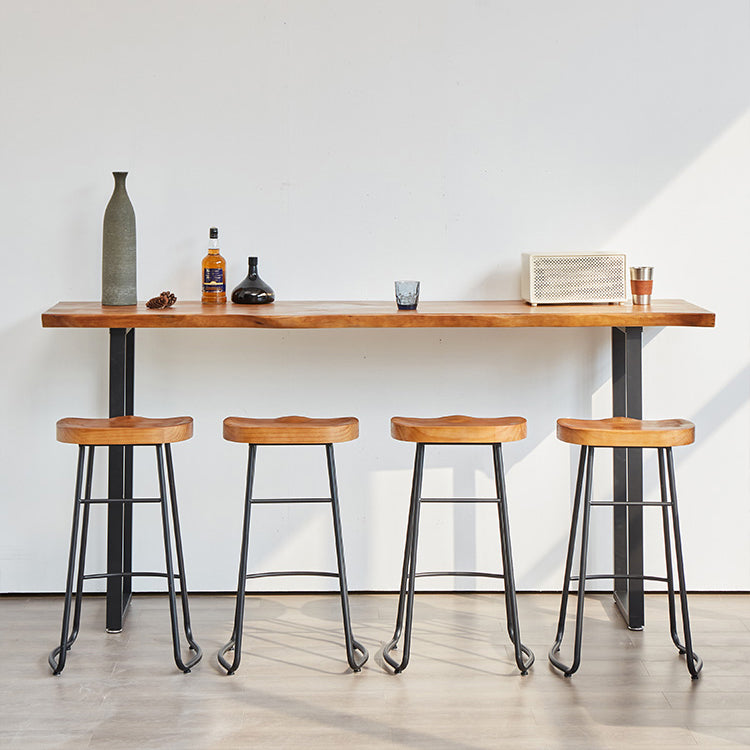 1/2/4/5 Pieces Industrial Rectangular Pub Table Set Wooden Counter Table with High Stools