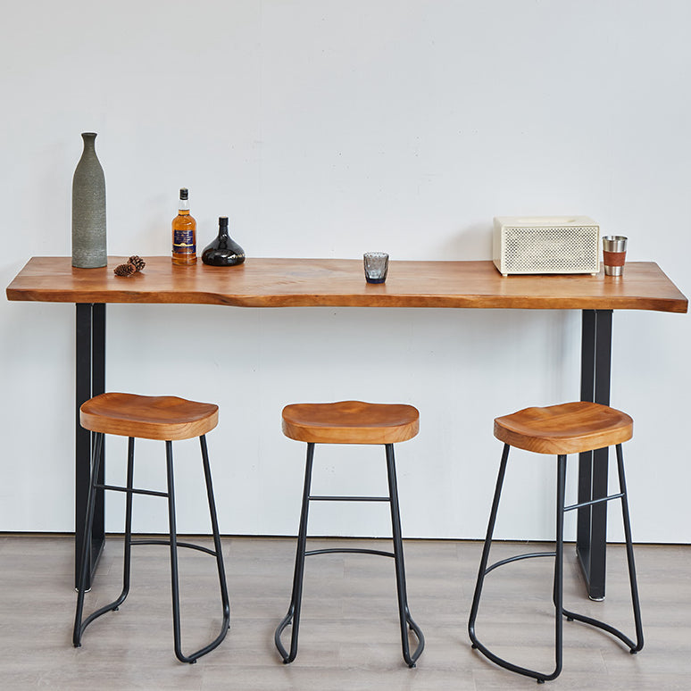 1/2/4/5 Pieces Industrial Rectangular Pub Table Set Wooden Counter Table with High Stools