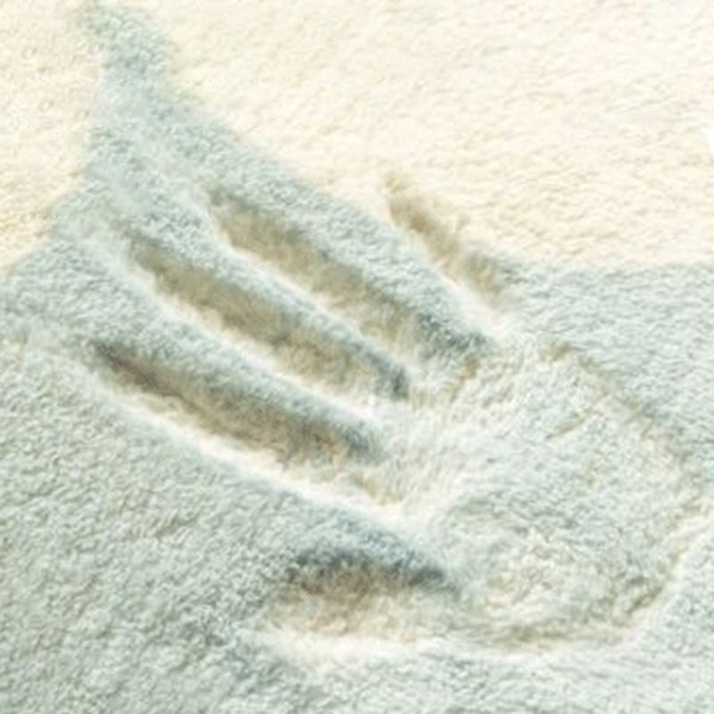 White Modern Rug Polyester Abstract Color Piece Rug Washable Rug for Living Room