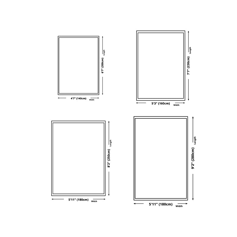 White Modern Rug Polyester Abstract Color Piece Rug Washable Rug for Living Room