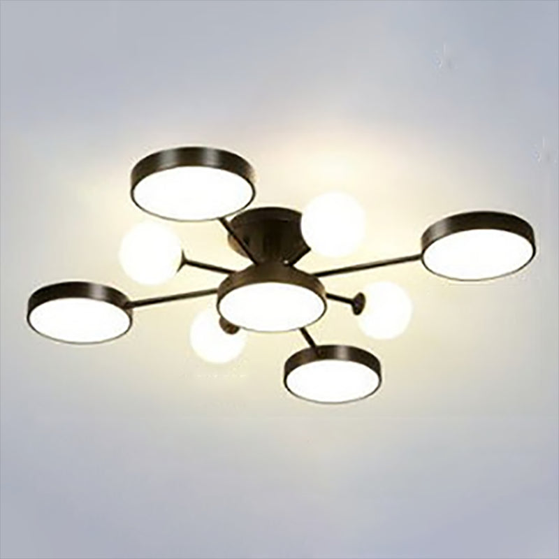 Modern Round Ceiling Light Colorful Multi Light Flush Mount Light for Bedroom
