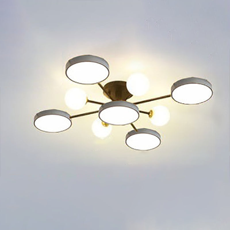 Modern Round Ceiling Light Colorful Multi Light Flush Mount Light for Bedroom