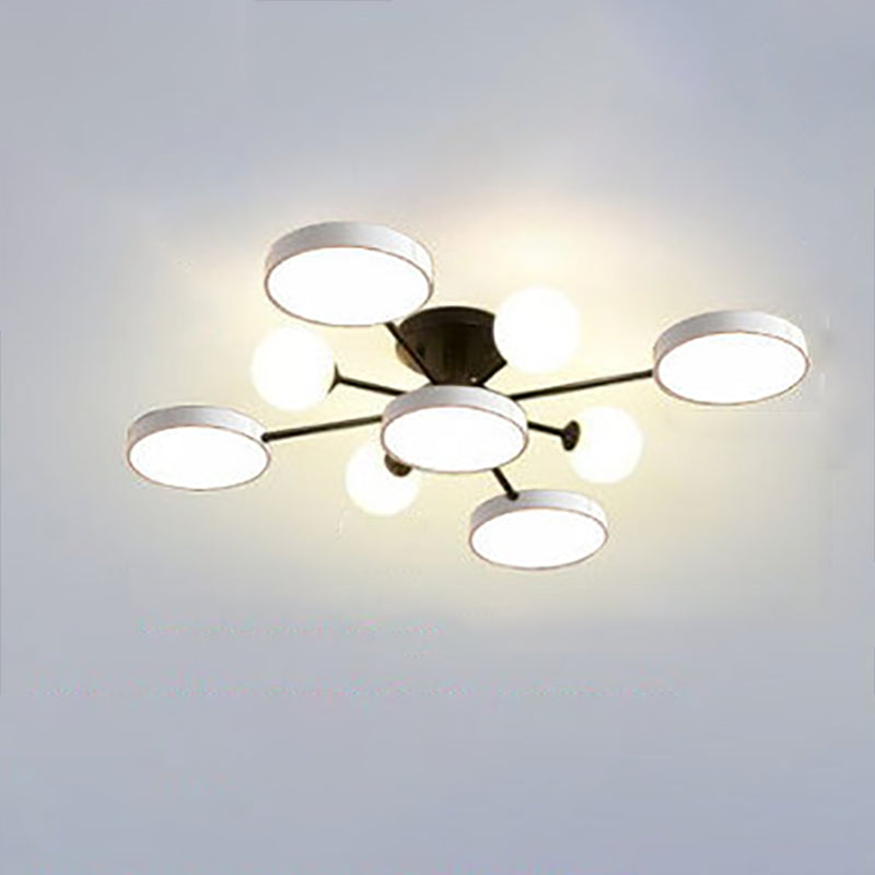 Modern Round Ceiling Light Colorful Multi Light Flush Mount Light for Bedroom