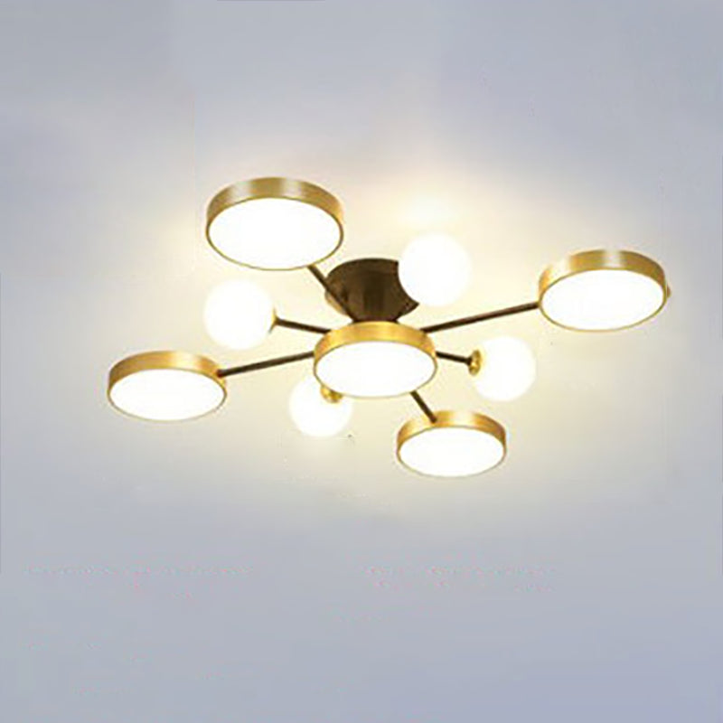 Modern Round Ceiling Light Colorful Multi Light Flush Mount Light for Bedroom