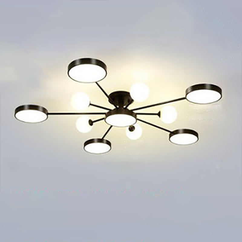 Modern Round Ceiling Light Colorful Multi Light Flush Mount Light for Bedroom
