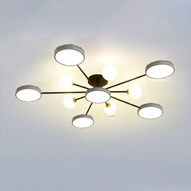 Modern Round Ceiling Light Colorful Multi Light Flush Mount Light for Bedroom