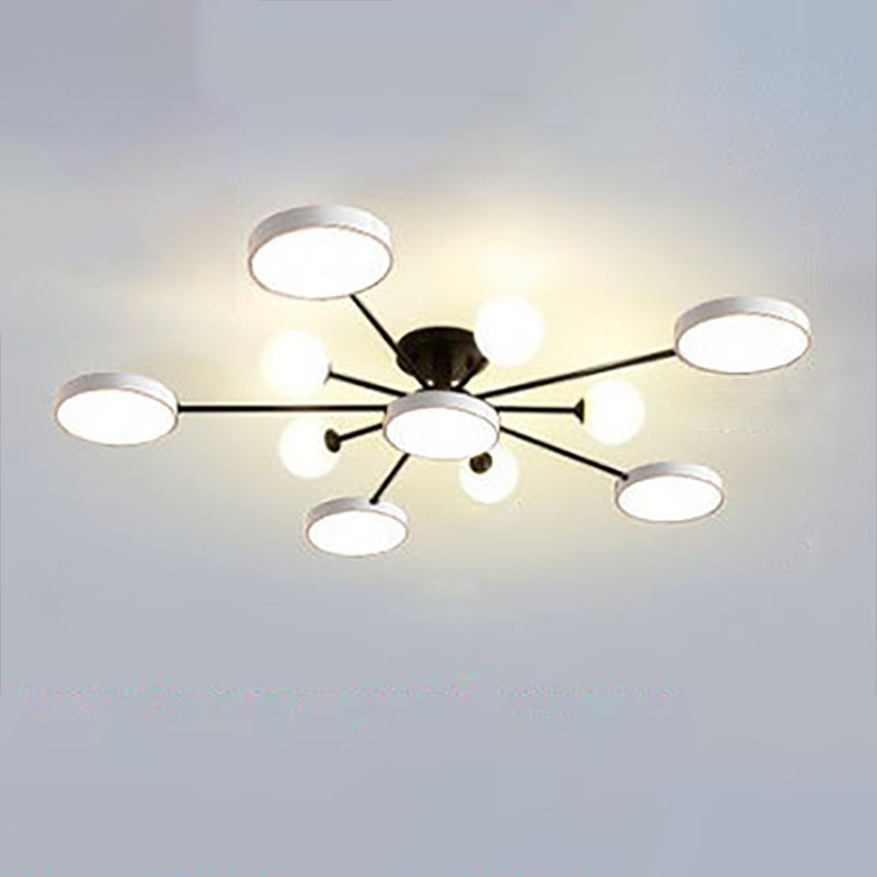Modern Round Ceiling Light Colorful Multi Light Flush Mount Light for Bedroom