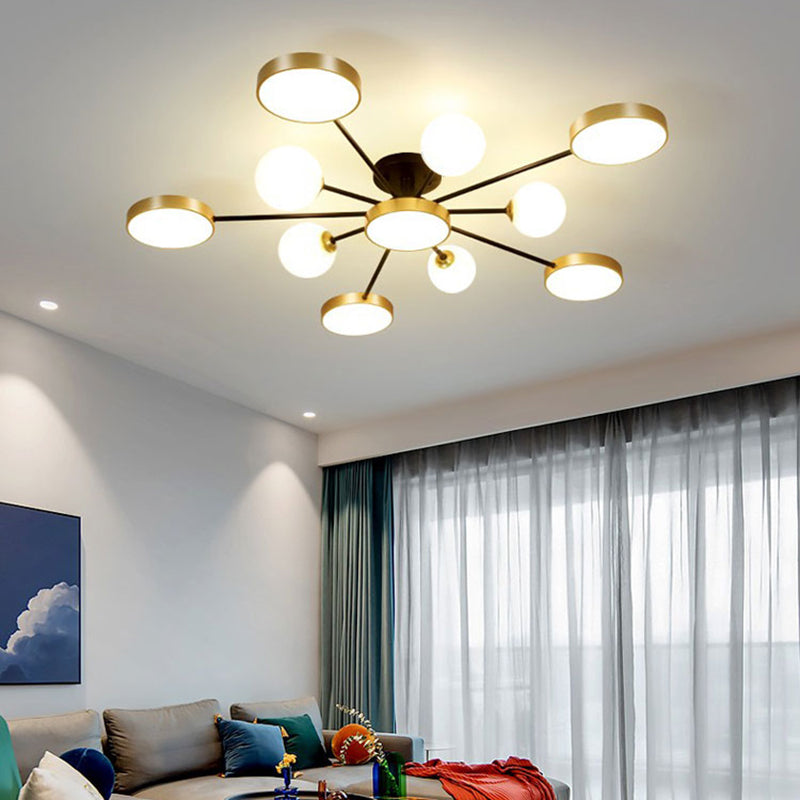 Modern Round Ceiling Light Colorful Multi Light Flush Mount Light for Bedroom